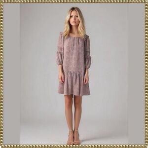 Max Studio Pink Boho Print Mini Dress Medium